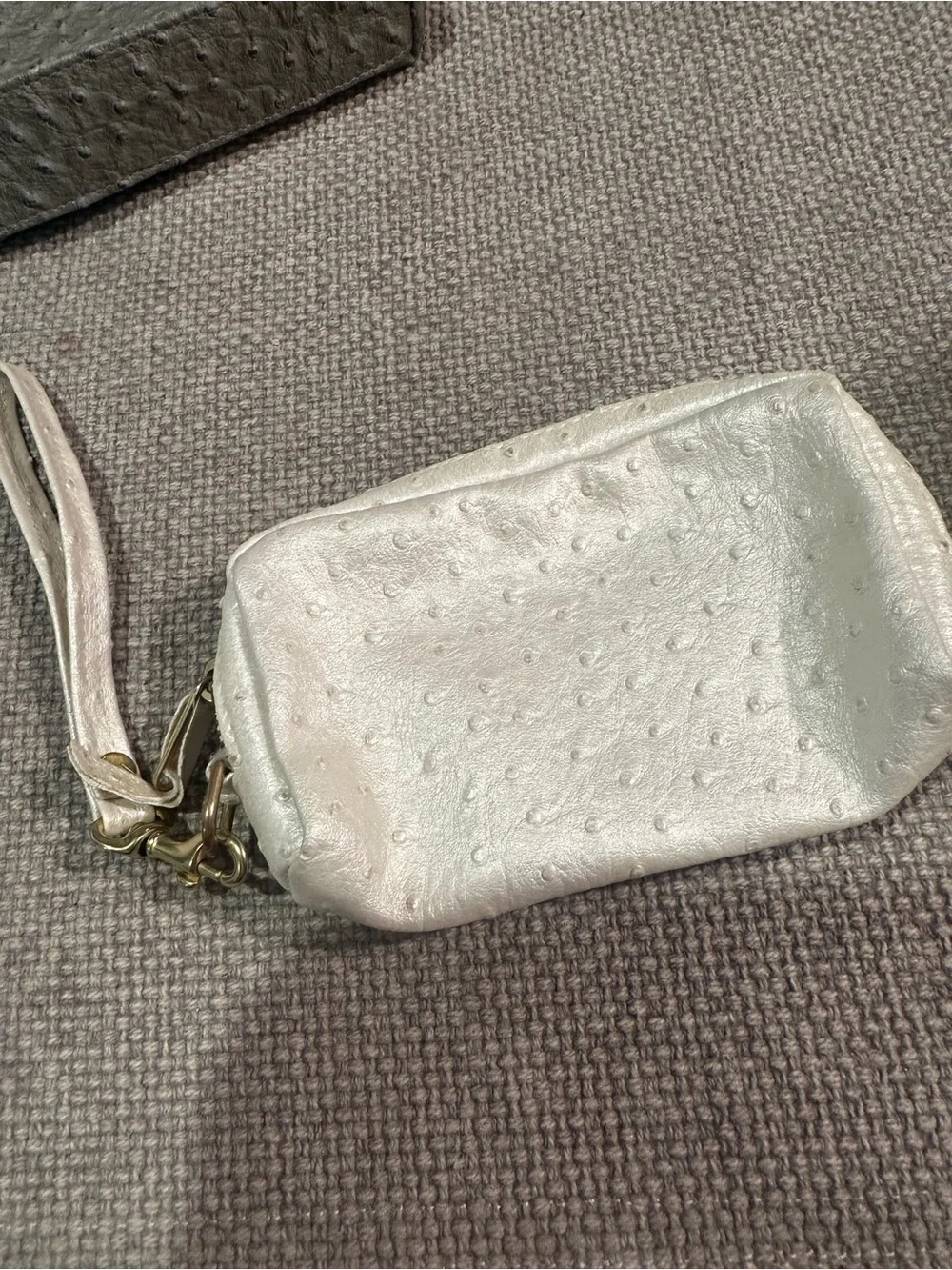 Vegan Leather Pouch Duo – Gray and Pearl White, by Stella Gray